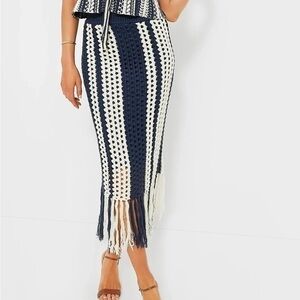 Anthropologie Moon River Crochet Midi Skirt